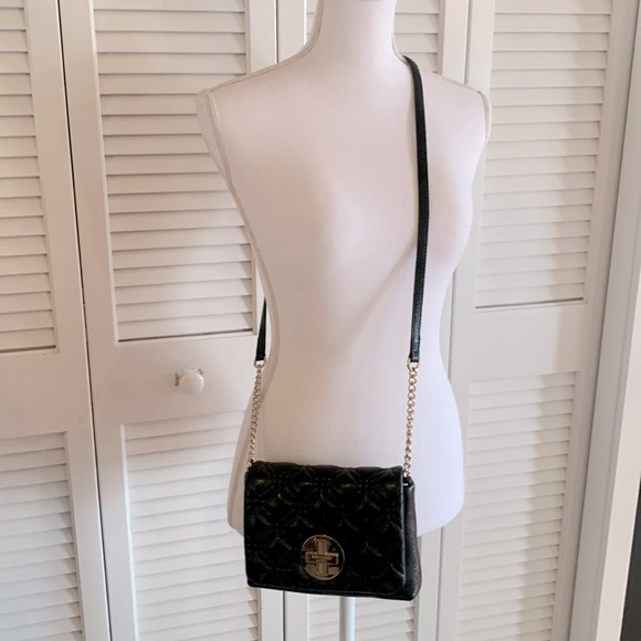Kate Spade Astor Court Naomi Quilted Crossbody Bag Shimmer Black Chain Small - Picture 2 of 14